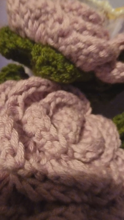 Handmade Crochet Flower Bouquet - Everlasting Purple Roses, Unique Gift for Mother’s Day, Birthday, Anniversary or Home Decor