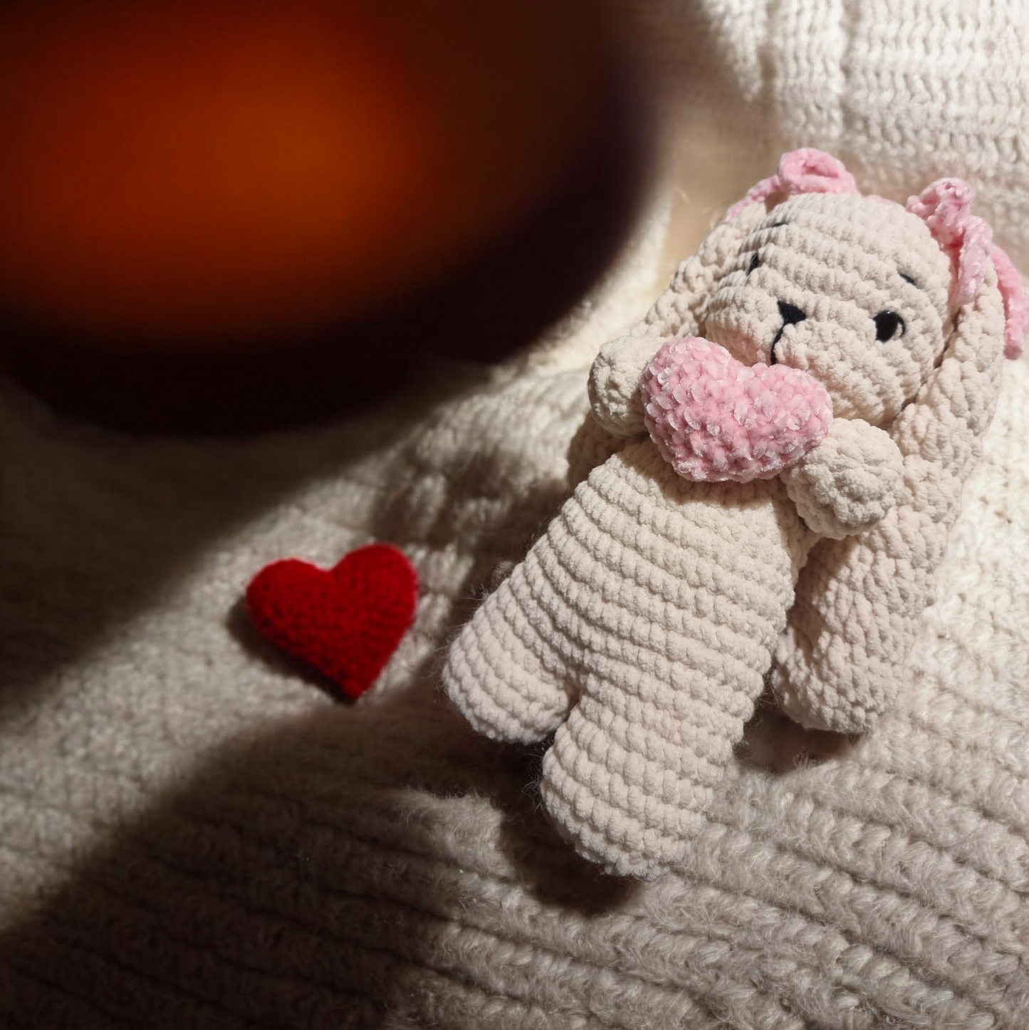 Velvet Crochet Bunny – Handmade Soft Toy Plushie (28cm)