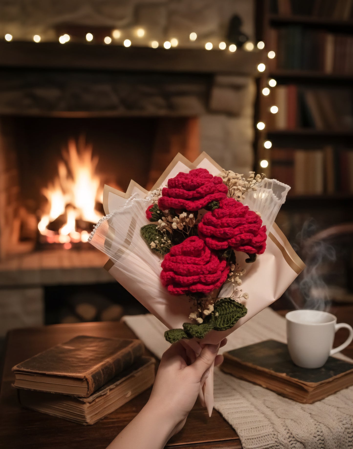 Handmade Crochet Red Rose Bouquet - Everlasting Gift for Anniversary, Birthday or Mother’s Day