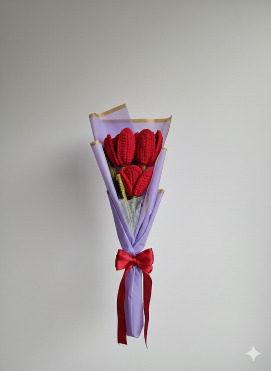 Handmade Crochet Tulip Bouquet - Eternal Flowers - Gift for Her/Mother's Day