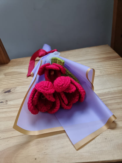 Handmade Crochet Tulip Bouquet - Eternal Flowers - Gift for Her/Mother's Day