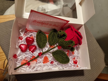 Crochet Rose Gift Box – Handmade Keepsake with LED Lights